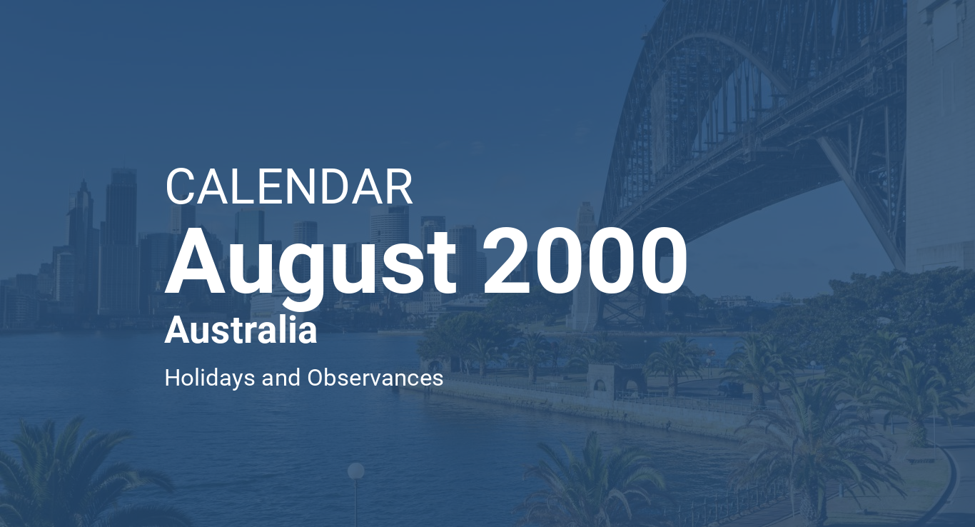 August 2000 Calendar Australia